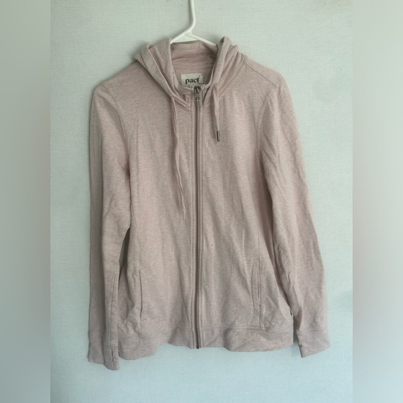 Pact Organic Stretch French Terry Snug-Fit Zip Hoodie Pale Mauve - Picture 4 of 8